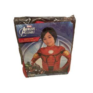 Marvel Avengers Iron Man Muscle Shirt Boys One Size 6+ Superhero Costume Top